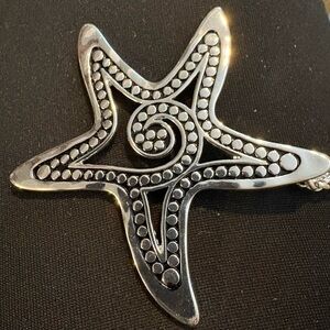 Silver Starfish Pendant Necklace